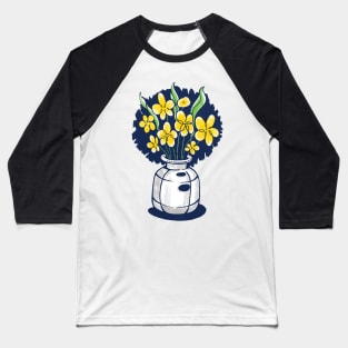 Yellow Flower Vase Baseball T-Shirt